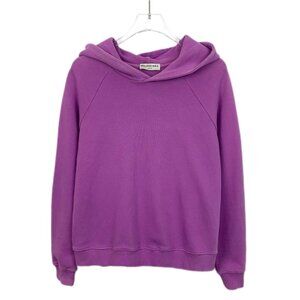Balenciaga Paris Purple Cotton Hooded Sweatshirt L